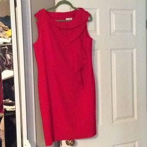 Red Calvin Klein lined dress